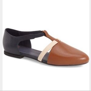 CAMPER 'Isadora' Colorblock T-Strap Leather Flats